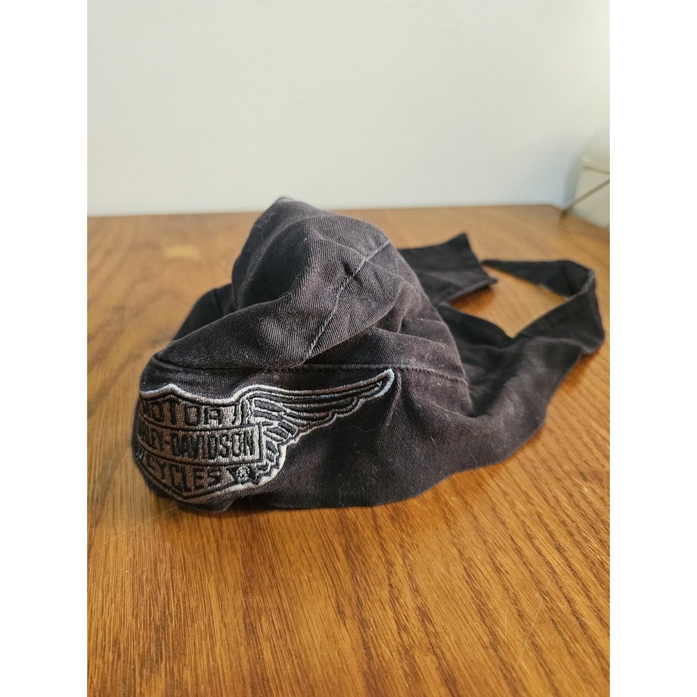 Harley-Davidson Do Rag Mens One Size Black Logo Skull Cap Biker Motorcycle